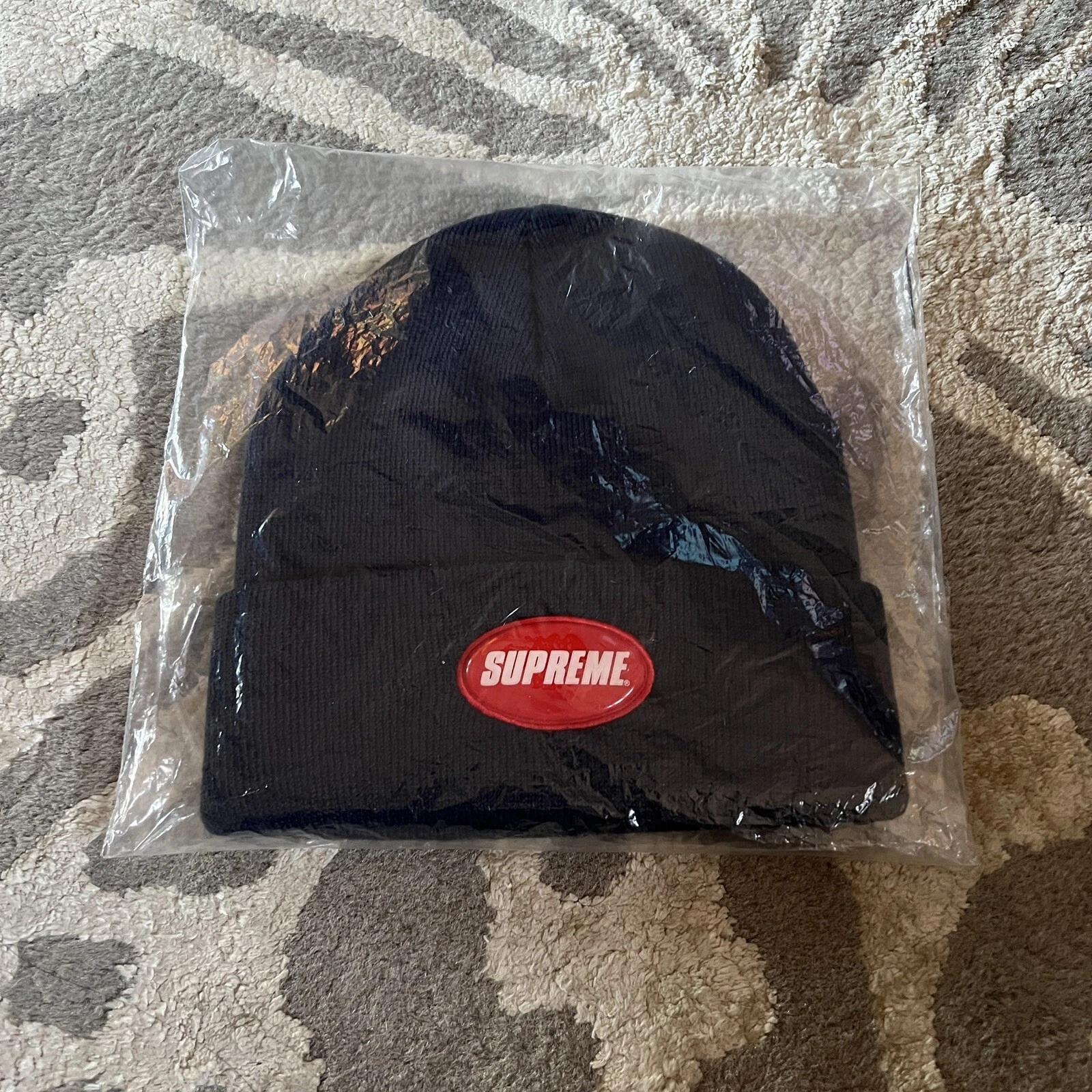Bonnet patch caoutchouc suprême bleu marine SS 2018 neuf OS