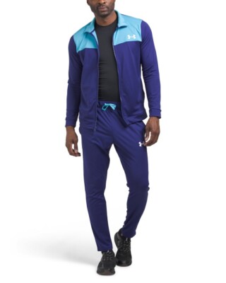 UNDER ARMOUR 2 PC Rival EMEA Tracksuit Pants & F/Z Track JACKET Mens LARGE NEW