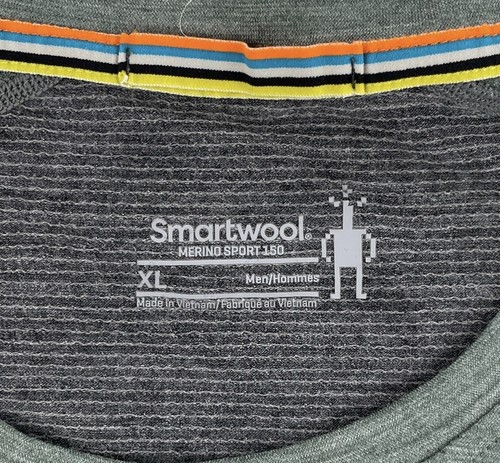 Smartwool Merino Sport 150 3/4 Sleeve Shirt Mountain Biking Zip Pocket Men's XL - Picture 3 of 15