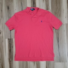 Polo Ralph Lauren Polo Shirt Mens Large Red Short Sleeve Cotton Preppy Classic