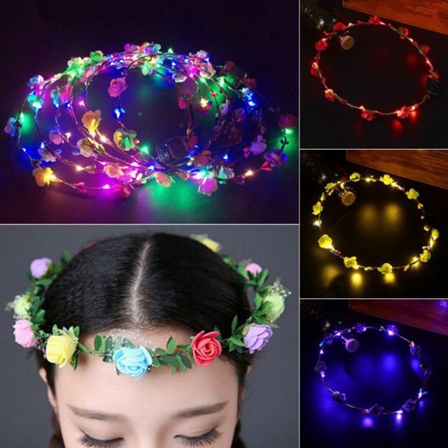 Mia Fashion Flowers Lighted Flower Headband Hair Band Perfect for