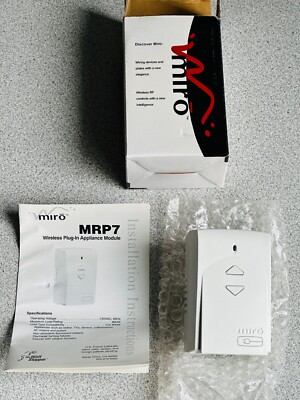 NEW Miro MRP7-W Wireless RF Plug In Appliance Module, White, 800W max