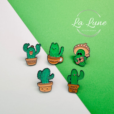 Cartoon Cactus Plant Enamel Pin Badge Brooch Gift UK FREE SHIPPING