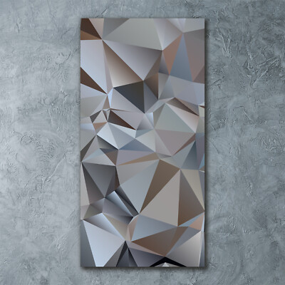 Wand-Bild Kunstdruck aus Acryl-Glas Hochformat 60x120 Abstrakte Dreiecke