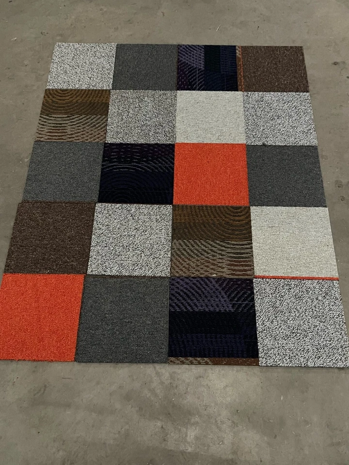 BURMATEX 40 x SMALL MIXED COLORS Carpet Tiles Heavy Duty Commercial Flooring (2.5m2)