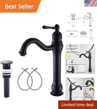 Black Bathroom Faucet 360  Swivel Single-Handle One Hole Bathroom Vessel Sink...
