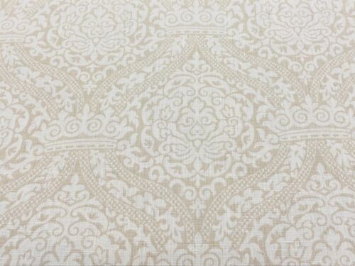 Vervain Damask Linen Print Fabric- Vouvray / Parfait REMNANT 45" x 42" (WxL) - Picture 2 of 4