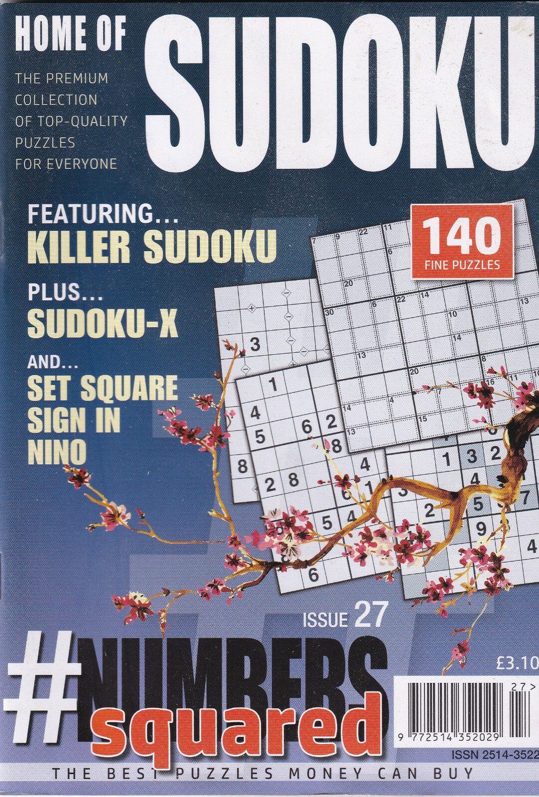 HOME OF SUDOKU PUZZLE BOOK MAGAZINE BACK ISSUE # 27 ,140 SQUARED NUMBER PUZZLES