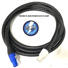 12AWG Stage Lighting Fixture PowerCon-Compatible Power BLUE to Gray 600v Cable