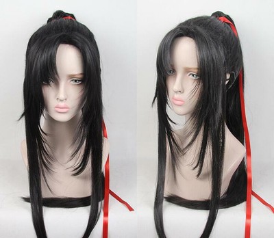 Perruque Cosplay Longue Noire - Personnage Wei Wuxian / Mo Dao Zu Shi - Pour Déguisement Anime