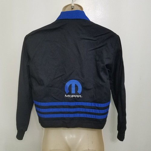 Mopar Mens Jacket Small Black Blue Striped Full Zip Official Vintage - Picture 4 of 7