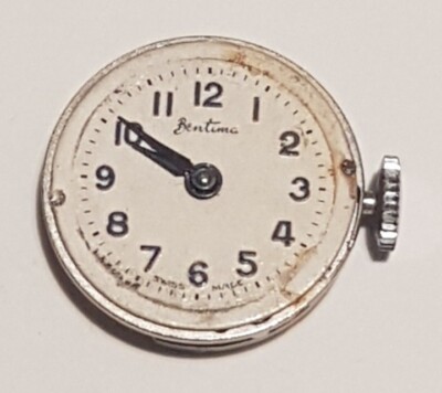 Vintage Ladies Bentima Swiss Made Watch Face and Movement For Repairs 
