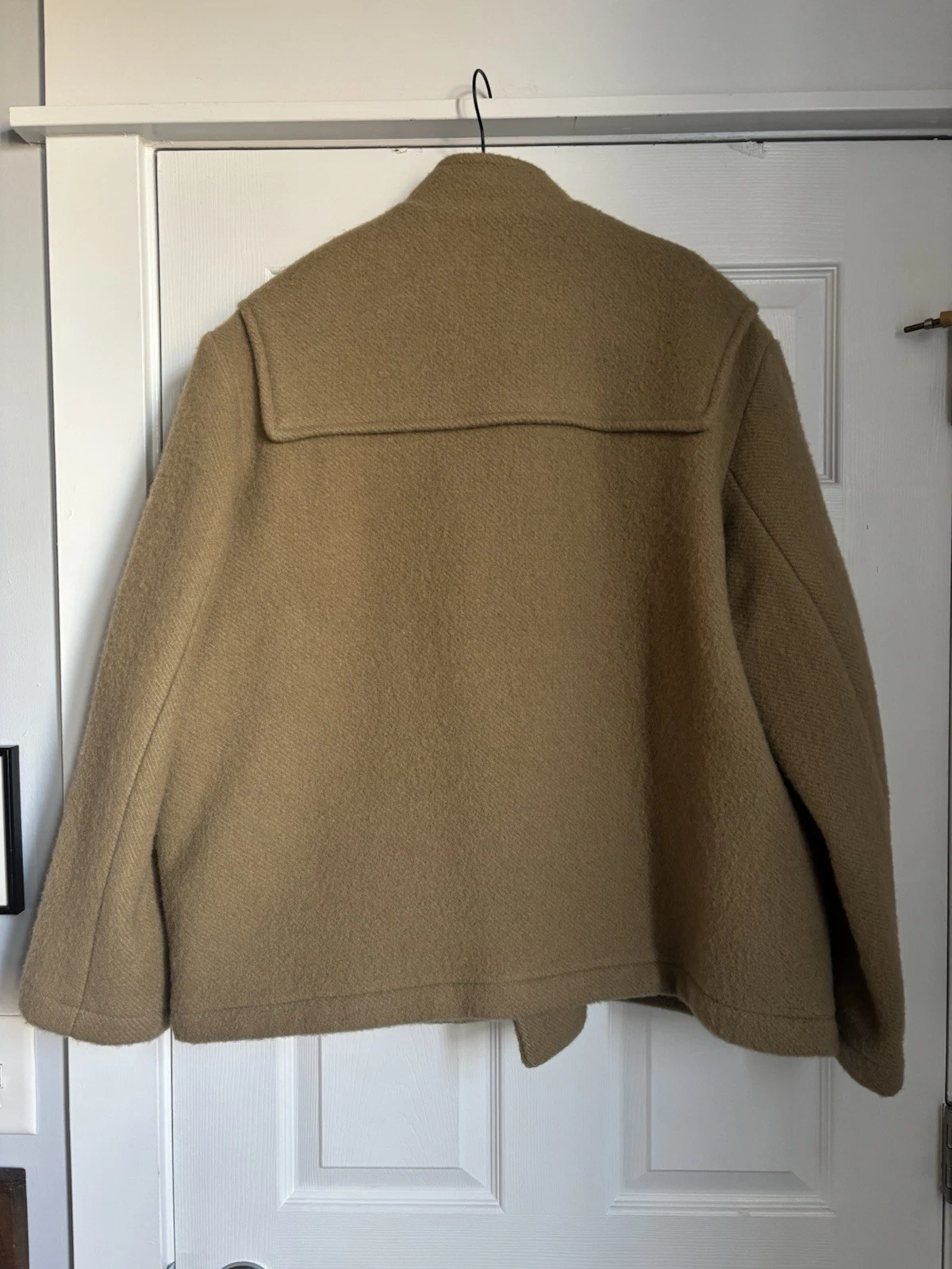 HebTroCo Chopped Duffle Coat Camel English Wool Toggle Short Field Coat L - product detail image 7