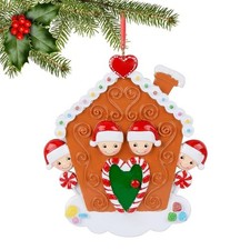 Personalized Family of 4 Ornament 2026  Gingerbread House Christmas Ornament...