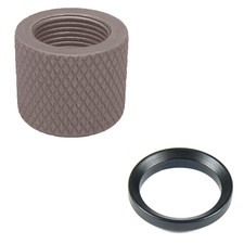 1/2" X28 Thread Protector Aluminum with 1/2-28 Crush Washer Khaki 