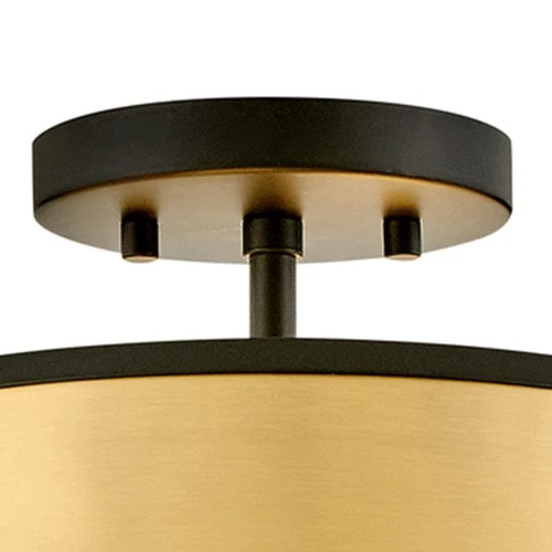Hinkley Lighting 4893 Clarke 2 Light 15"W Semi-Flush Ceiling - Lacquered Dark - Picture 11 of 12
