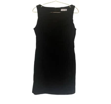 Rampage Black Velvet Floral Mini Dress Sleeveless Boat Neck Slits Small 90s Y2K