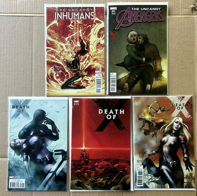 Death Of X #1, 3 1st 2nd Print Choi Uncanny Inhumans X-men Avengers 5Pack 2016