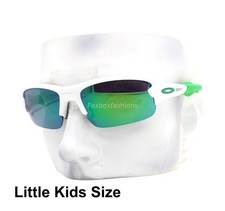 Oakley Youth Fit Sunglasses OJ9008-0858 Flak XXS Matte White Green Kids Size