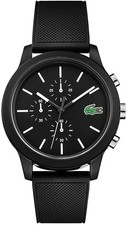 Lacoste Unisex L.12.12. 2010972 Chrono TR90 Black Rubber Strap Watch 43mm