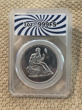 1oz .999 Seated Liberty Silver Round 104.39 per troy oz