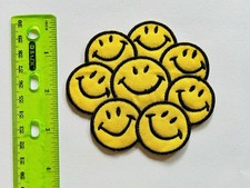 Eight Smiley Faces Embroidered Patch Happy Smiling