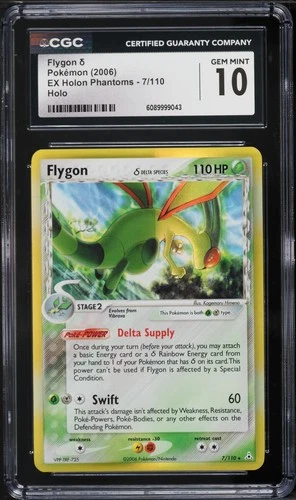 CGC 10 - Flygon (Delta Species) 7/110 Holon Phantoms Holo