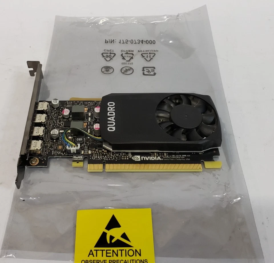 Б/у лот из 2 видеокарт Nvidia Quadro P620 4x Mini DisplayPort - протестирован - Изображение 3 из 4