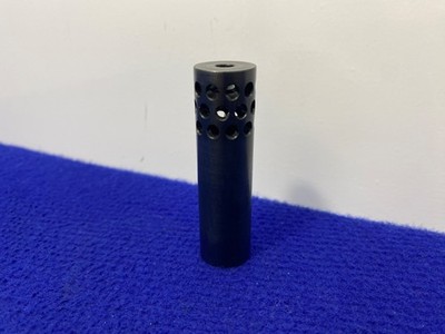 Unreamed Remington 3 Hole Blue Muzzle Break 1/2x28 Thread.725OD .22ID