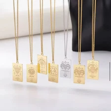 Horoscope 12 Zodiac Signs Necklace Pendant in Gold or Silver Astrological Gift