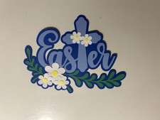 Easter Scrapbook Title Embellishment Handmade Paper Pieced Die Cut