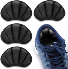 Black Anti-Slip Heel Pads for Shoes: 2 Pairs of Self-Adhesive Comfort Cushions