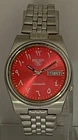 Vintage Luxury Seiko5 Red Dial 7009 & "D/D" Watch Automatic Stainless Steel