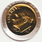 24k Gold Plate Rare Old US 1981 Liberty Roosevelt Dime Collector Collection Coin
