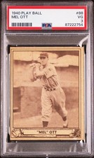 1940 PLAY BALL #88 MEL OTT PSA VG 3 (SUPER CLEAN)