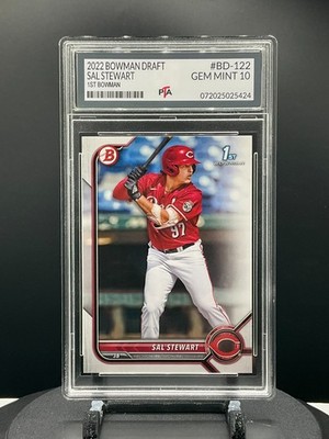 2022 Bowman Draft BD-122 Sal Stewart 1ST BOWMAN ROOKIE REDS ~GEM MINT PTA 10 