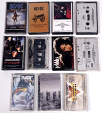 Vtg 80s 90s Rock Cassette Tape Lot 11 AC/DC Judas Priest Kiss Motley Crue Ratt 