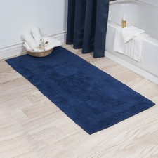 Reversible Long Bath Mat - 60x24-Inch Plush Cotton Bathroom Runner - Machine ...