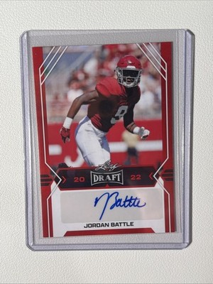 2022 Leaf Draft Red #BA-JB1 Jordan Battle Autograph