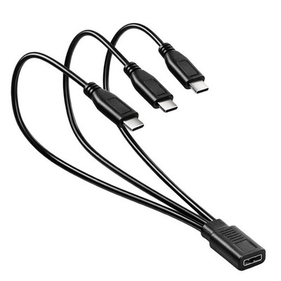 Jxiwfvl 3-in-1 USB C Splitter Charge Cable, Type C Female to 3 USB-C...