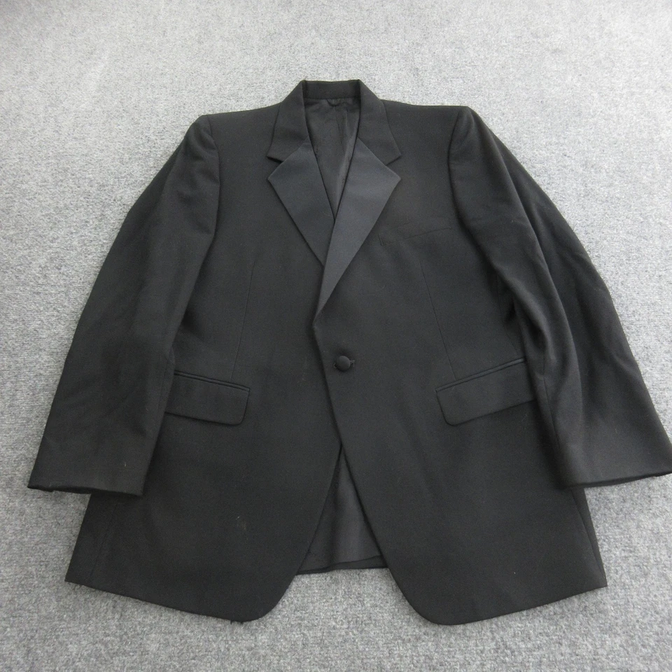 Vintage Givenchy Tuxedo Suit Mens Black Peak Lapel Formal Two Piece Chequers - Image 2 of 4