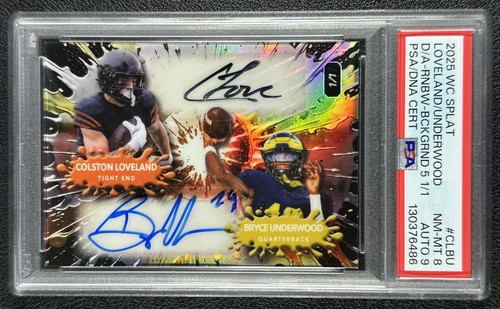 COLSTON LOVELAND BRYCE UNDERWOOD PSA 8 2025 WILD CARD SPLAT RAINBOW AUTO 1/1 RC