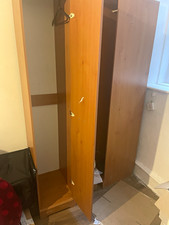 Brown Wooden Freestanding Wardrobe, 1 Hinged Door, Hanging Rail, Bedroom