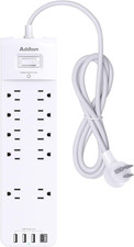 Power Strip, Surge Protector with 10 Outlets and 4 USB Ports, 6 Feet Extension