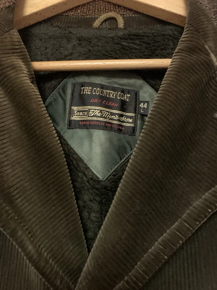 VTG Sears The Country Coat Corduroy Overcoat Jacket Men’s Lined 44 L - Image 2 of 4