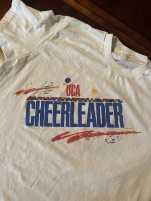 UCA Cheerleader 1986 T-Shirt By Sportswear Size  L Made In USA Single Stitch