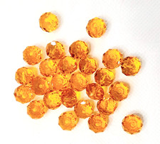 26 Swarovski Crystal Briolette Rondelle Beads, 5040, 10 mm, Topaz