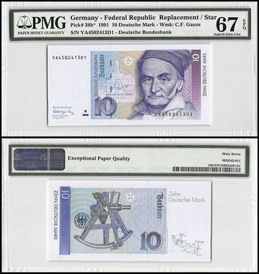 Germany Federal Republic 10 Deutsche Mark, 1991, P-38bz