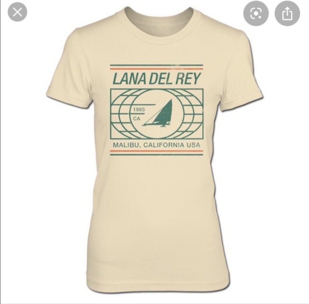 RARE HTF Official Lana Del Rey LDR Yellow MALIBU Tee Top Shirt