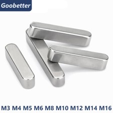 A2 Stainless Steel Feather Keys Rounded Parallel Key DIN 6885 Metric M3 - M16